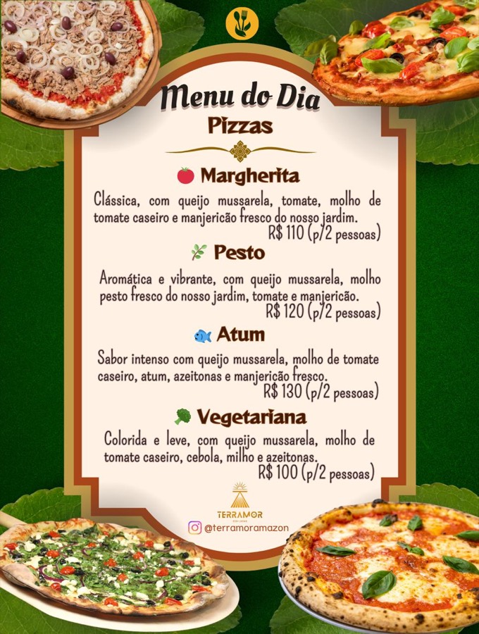 Cardápio pizzas